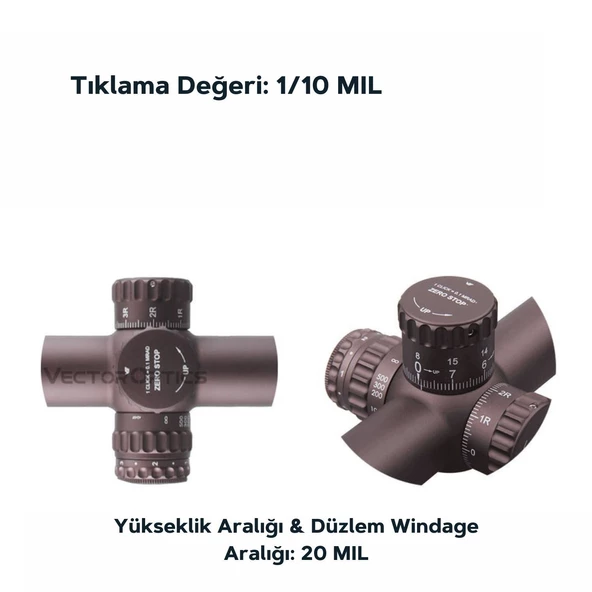 Continental x6 4-24x50 FDE Tactical Tüfek Dürbünü - Çöl Rengi - 4