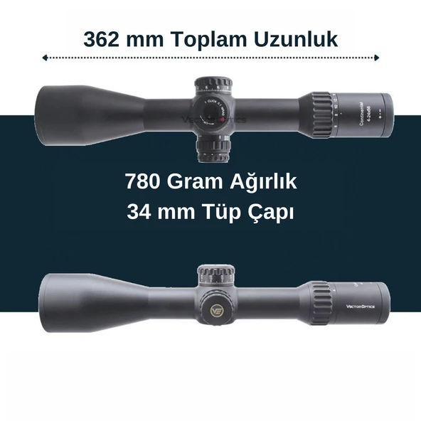 Continental x6 4-24x56 MBR FFP 34mm Uzun mesafe yivli tüfek dürbünü - 2