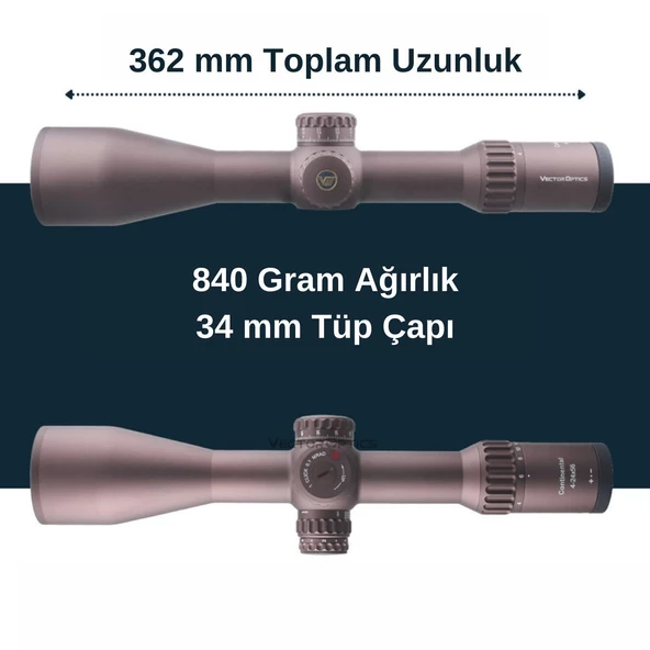 34mm Continental x6 4-24x56 FFP Ranging Tüfek Dürbünü - FDE/Çöl Rengi - 3