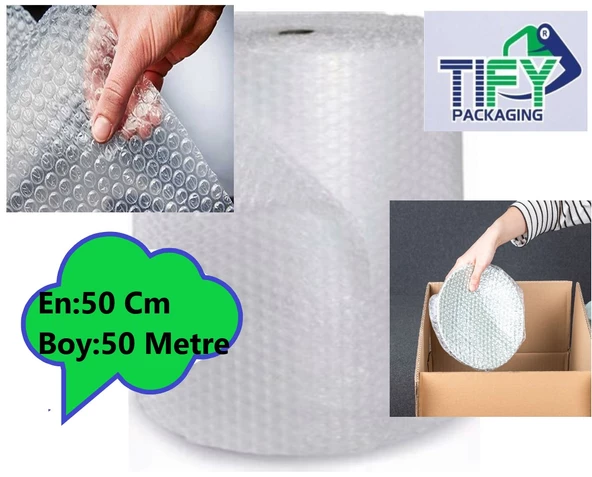 Balonlu Naylon 50Cm X 50Mt (En: 50 cm, Boy: 50Mt.) Üç Katlı Eşya Koruma Ambalajı, Pat Pat