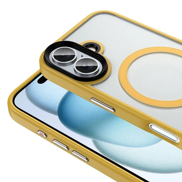 iPhone 16 Kılıf Kamera Hassas Buton Magsafe Uyumlu Arkası Mat Flet Kapak - 6