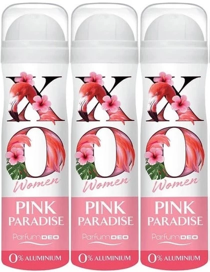 XO Deodorant 150ML Women-Kadın Pink Paradise (3 Lü Set)