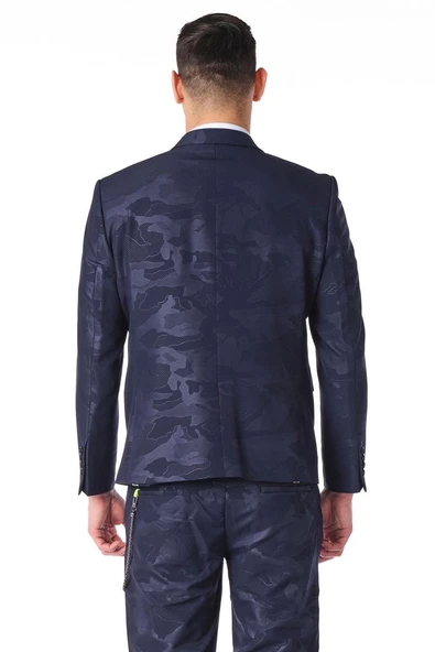 CEKMON Erkek Regular Fit Zincir Detaylı Blazer Rahat Klasik Ceket - 11