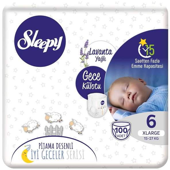 Gece Külotu Lavanta Yağlı 6 Numara Xlarge 100 Adet