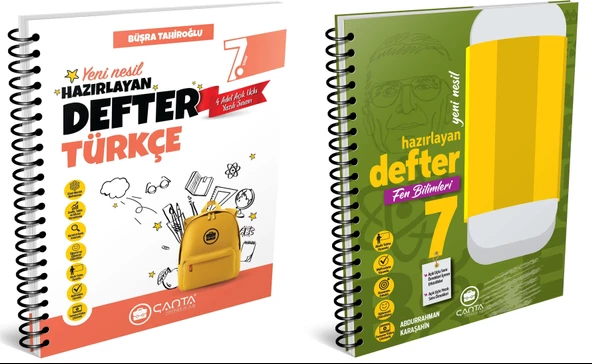 Çanta 2025 7. Sınıf Türkçe + Fen Bilimleri Hazırlayan Defter Seti 2 Kitap