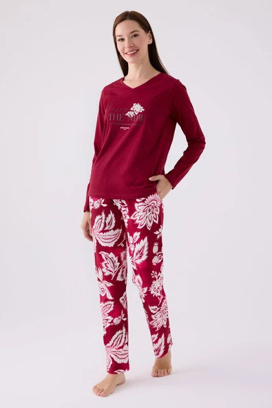 Pierre Cardin 8865 Kadın Uzun Kol Pijama Takım