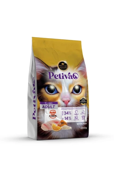 Petiva Yetişkin Balıklı Kedi Maması 500 G