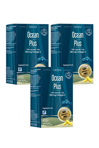 Ocean Plus 1200 mg Balık Yağı 30 Kapsül x 3 Adet