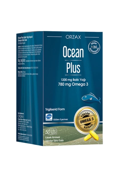 Ocean Plus 1200 mg Balık Yağı 50 Kapsül