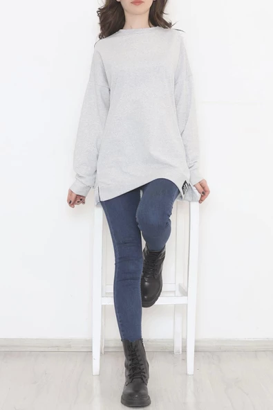 Baskılı Oversize Bisiklet Yaka T-shirt - Siyah - 5