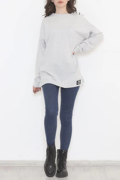 Baskılı Oversize Bisiklet Yaka T-shirt - Siyah - 2