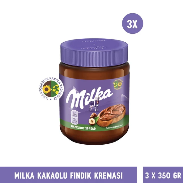 Milka Sürülebilir Kakaolu Fındık Ezmesi 350 gr - 3 Adet