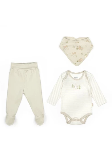 Bebek 3lü Set %100 Organik Pamuk, Bebek ve Yenidoğan Serisi - CSY5201 - 2