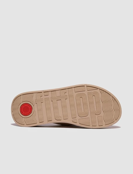 FitFlop F-MODE FW5 Hakiki Deri Krem Kadın Çapraz Bantlı Terlik - 5
