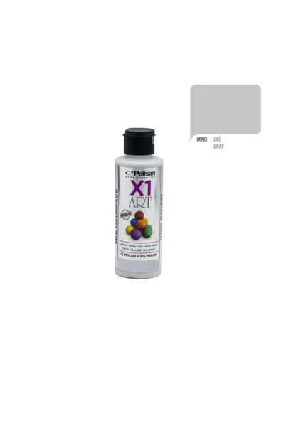 Polisan X1art Multisurface Hobi Boyası 120ml - 0093 Gri