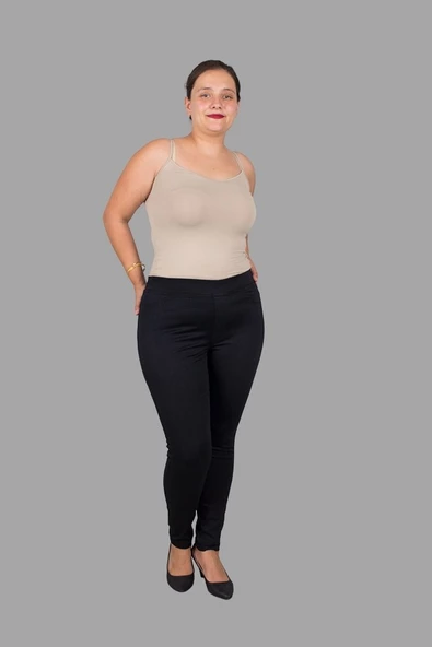 Büyük Beden Liktalı Kot Pantolon Siyah - 2