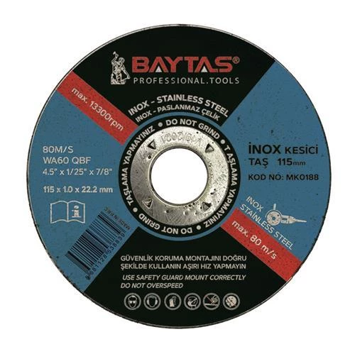 BAYTEC İNOX KESİCİ TAŞ 115*1*22 MM MK0188