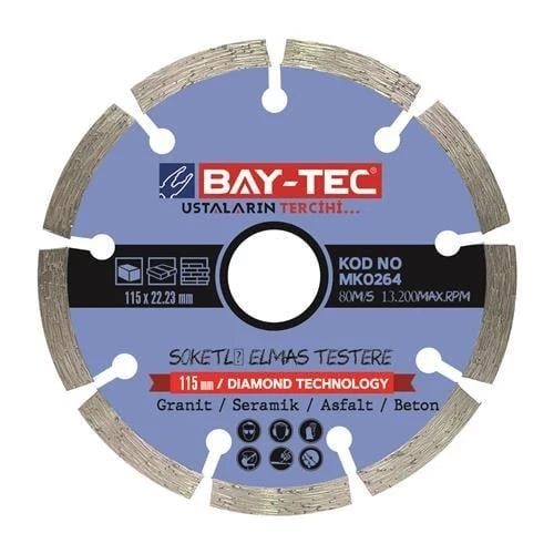 BAYTEC SOKETLİ ELMAS TESTERE 115 MM MK0264