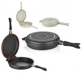 Schafer SHF-64481 Double Yuvarlak Çift Taraflı 32 cm Grill Tava - 1