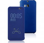Microsonic View Cover Dot Delux kapaklı HTC One M8 kılıf Akıllı Modlu Mavi - 1