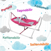 Norfolk Baby Sleep Oyuncaklı Sallanır Bebek Beşiği Hamak Beşik Sallanır Bebek Hamağı Fuşya - 1