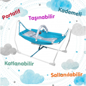 Norfolk Baby Sleep Oyuncaklı Sallanır Bebek Beşiği Hamak Beşik Sallanır Bebek Hamağı Mavi - 1