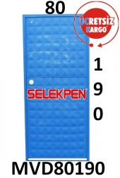 80X190 MAVİ DOLU DEMİR KAPI - 1