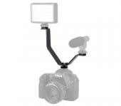 V BRACKET DSLR MAKİNALAR İÇİN ÜÇ GRİŞLİ FLAŞ LED, MİKROFON TUTUCU - 1