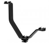 V BRACKET DSLR MAKİNALAR İÇİN ÜÇ GRİŞLİ FLAŞ LED, MİKROFON TUTUCU - 2