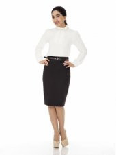 SORALLİNE KADIN 740 SİYAH KALEM ETEK 60CM BOYUNDA ARKA 10 CM A YIRTMAÇ - 2