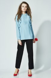 SORALLİNE BÜYÜK BEDEN CEPLİ NORMAL BEL PANTALON BAYAN 1660 SİYAH - 1