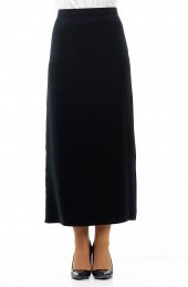 KADIN BÜYÜK BEDEN BAYAN ETEK KALEM ARKA KAPALI YIRTMAÇ 90 CM BOYUNDA SORALLİNE 754 LACİVERT - 1