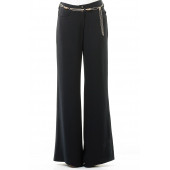 BAYAN ABİYE BOL PANTALON,ZİNCİR KEMERLİ SORALLİNE 1678 LACİVERT - 3