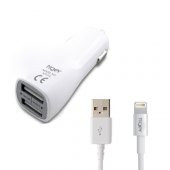Tiger iPhone Araç Şarj Aleti + 1mt Lightning Kablo Beyaz NT-012 Set - 1