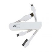 Micro USB - iPhone 4 Lightning USB Data Kablo İsveç Çakısı Modeli Beyaz - 1