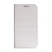 HTC One M8 Dikişli ve Gizli Mıknatıslı Tiger Kılıf Beyaz - 1