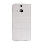 HTC One M8 Dikişli ve Gizli Mıknatıslı Tiger Kılıf Beyaz - 2