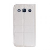 Samsung Galaxy S3 (I9300) Dikişli ve Gizli Mıknatıslı Tiger Kılıf Beyaz - 3