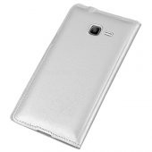 Samsung S7390 Trend Lite S View Dikişli Deri Çift Pencereli Kılıf Beyaz - 2