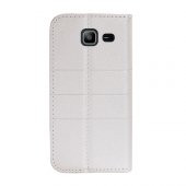 Samsung Galaxy Trend Lite (S7390) Dikişli ve Gizli Mıknatıslı Tiger Kılıf Beyaz - 2