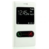General Mobile Discovery 2 S View Dikişli Deri Pencereli Kılıf Beyaz - 1