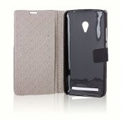 Asus Zenfone 6 Dikişli Cüzdanlı ve Standlı Kılıf Siyah - 2