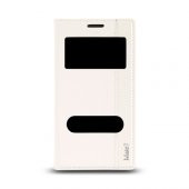Huawei Ascend Mate 7 Gizli Mıknatıslı Pencereli Magnum Kılıf Beyaz - 1