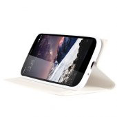 Vodafone Smart 4 Max Gizli Mıknatıslı Premium Magnum Kılıf Beyaz - 2