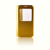 Samsung Galaxy S6 Yan Kapaklı TPU Flip Wallet Kılıf Gold - 1