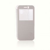 HTC One M9 Yan Kapaklı TPU Kılıf Beyaz - 1