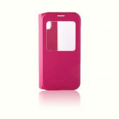 Samsung Galaxy S6 Yan Kapaklı TPU Flip Wallet Kılıf Pembe - 1