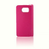 Samsung Galaxy S6 Yan Kapaklı TPU Flip Wallet Kılıf Pembe - 3