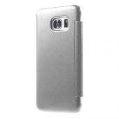 Samsung Galaxy S6 (G920) S View Şeffaf Cover Uyku Modlu Kılıf Silver - 2