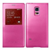 Samsung Galaxy S5 G900 NFC Uyku Modlu Kılıf Pembe - 1